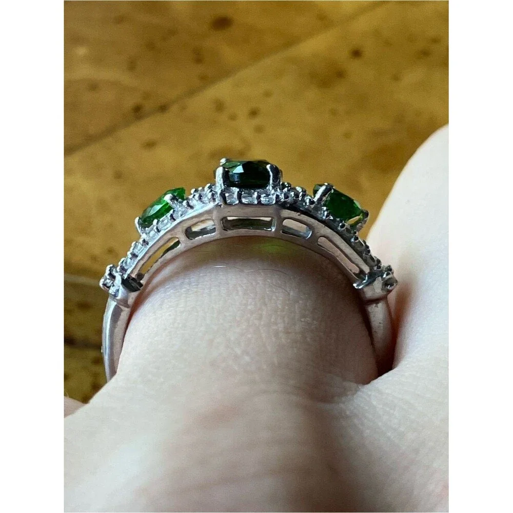 Natural Chrome Diopside Sterling Silver Ring Size 8